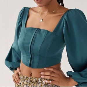 NWT Urban Outfitters corset cropped top with long sleeves
